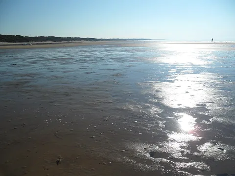 Low-tide flats along Cape Cod Bay in East Brewster