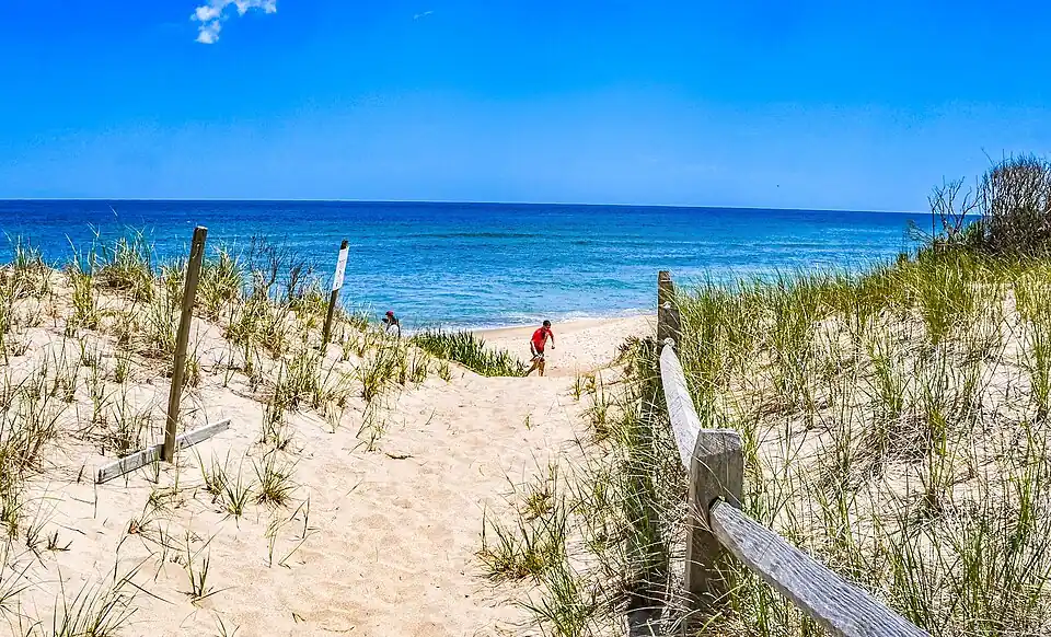 Sandy path through the dunes to Coast Guard Beach in Eastham