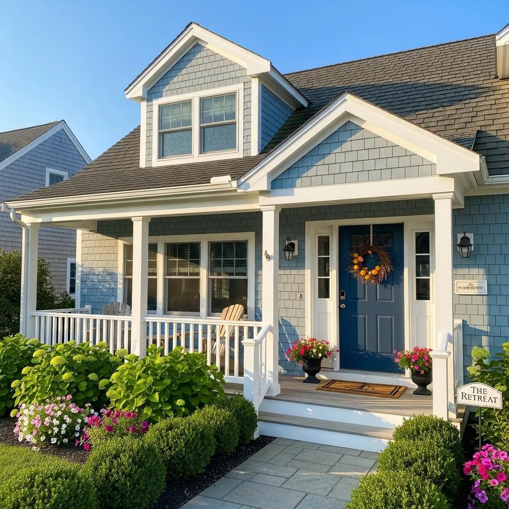 Cape Cod vacation home with inviting exterior and landscaping, representing plumbing maintenance